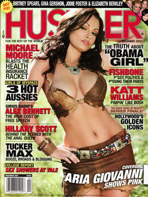 Hustler December 2007 magazine back issue Hustler magizine back copy Hustler December 2007 Adult Pornographic Magazine Back Issue Published by LFP, Larry Flynt Publications. Covergirl Aria Giovanni Photographed by Holly Randall.