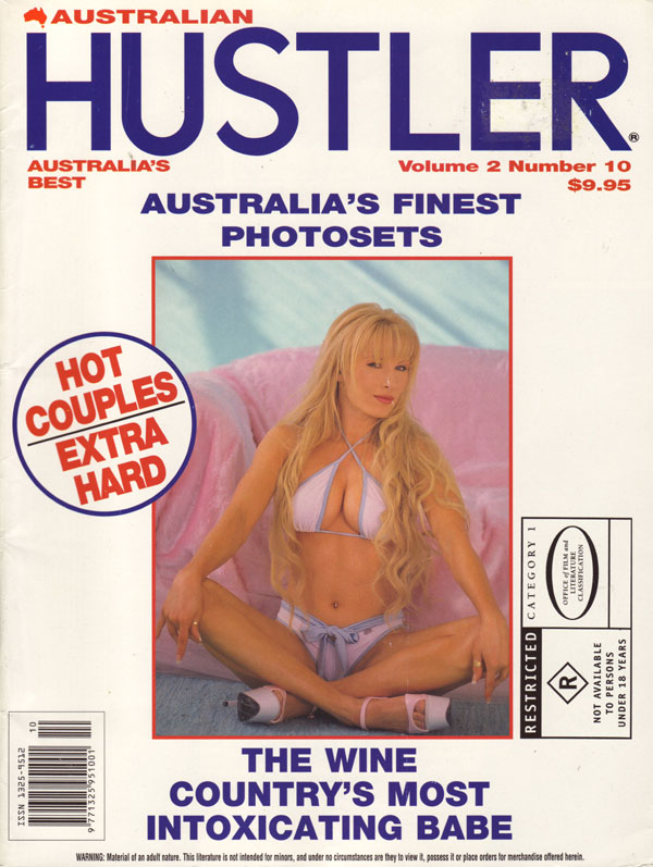 Hustler Australia Vol. 2 # 10 magazine back issue Hustler Australia magizine back copy australia's finest photosets hot couples extra hard the wine country's most intoxicating babe guiviv