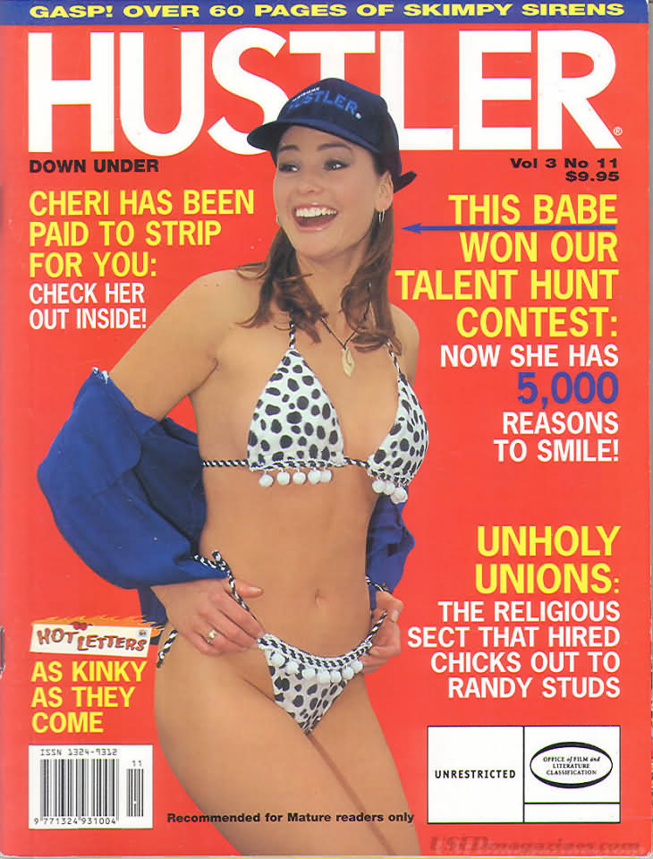 Hustler Australia Vol. 3 # 11 magazine back issue Hustler Australia magizine back copy Hustler Australia Vol. 3 # 11 Adult Pornographic Magazine Back Issue Published by LFP, Larry Flynt Publications. Cheri Has Been Paid To Strip For You: Check Her Out Inside!.