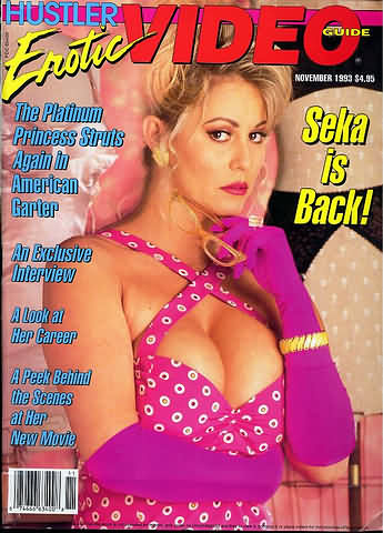 Hustler Erotic Video Guide November 1993 magazine back issue Hustler Erotic Video Guide magizine back copy Hustler Erotic Video Guide November 1993 Adult Pornographic Magazine Back Issue Published by LFP, Larry Flynt Publications. The Platinum Princess Struts Again In American Garter.