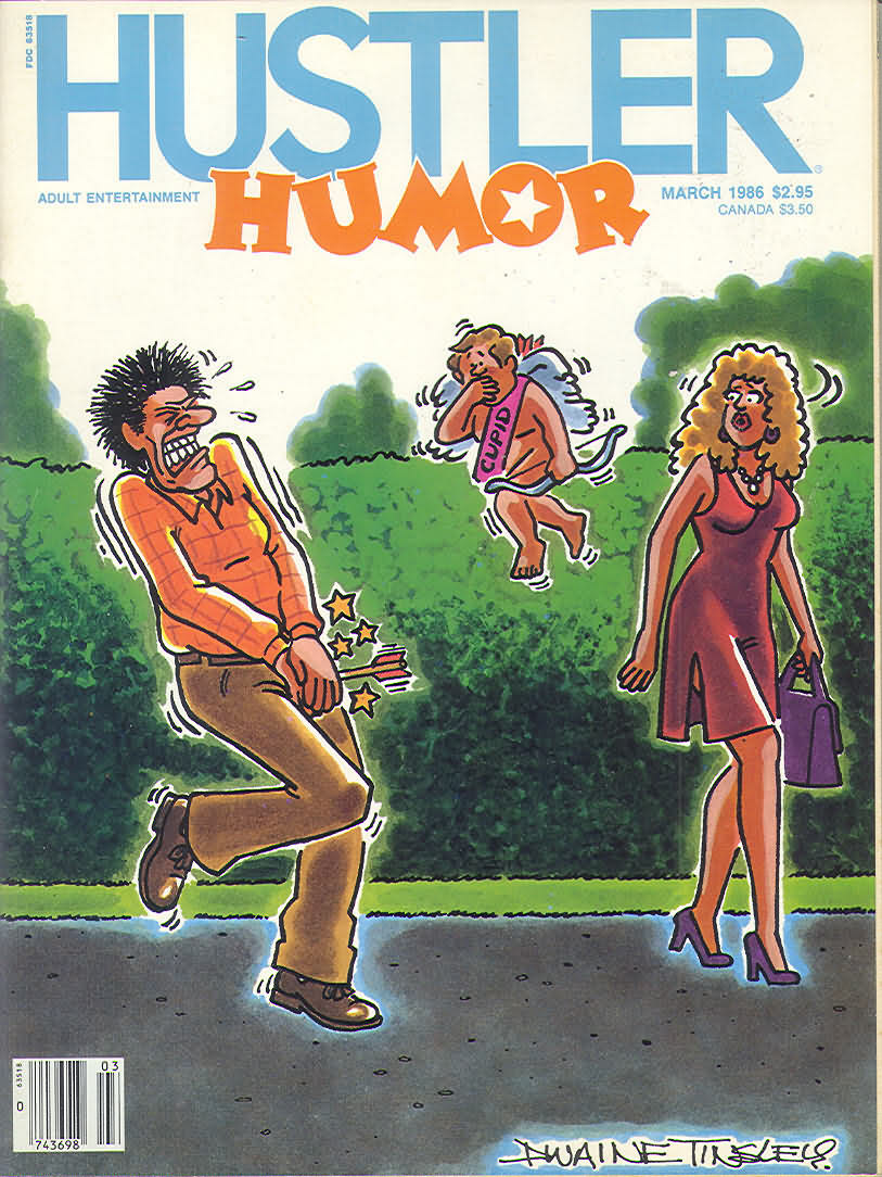 Hustler Humour March 1986 magazine back issue Hustler Humour magizine back copy Hustler Humour March 1986 Adult Pornographic Magazine Back Issue Published by LFP, Larry Flynt Publications. Adult Entertainment.