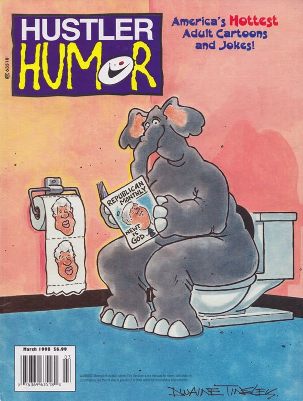 Hustler Humor March 1998 magazine back issue Hustler Humour magizine back copy Adult cartoons & jokes,tasteless jokes,True Blue,The Date's Over When,SEXUAL SENSES,KINKY SEX