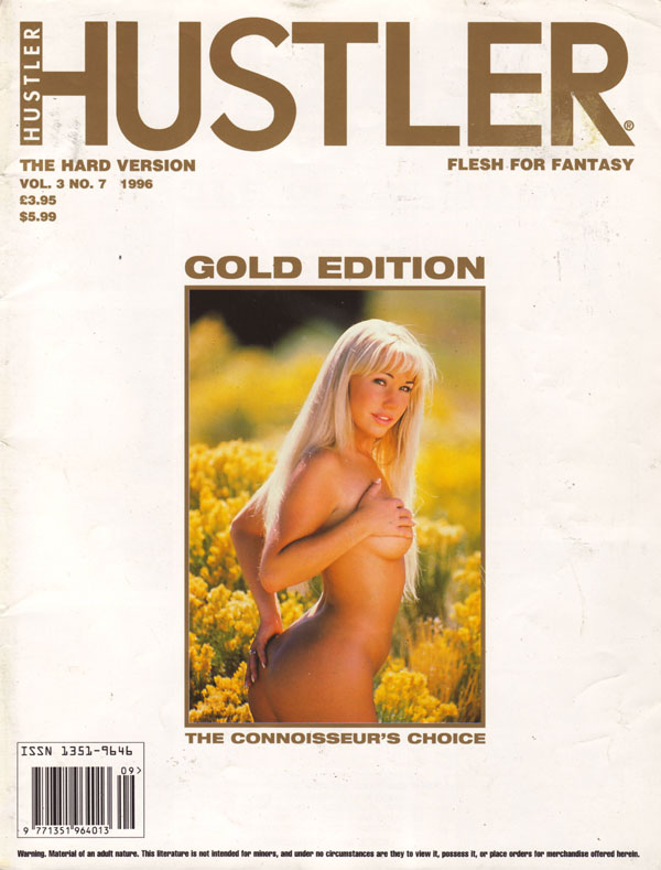 Hustler UK Gold Vol. 3 # 7 - 1996 magazine back issue Hustler UK Gold magizine back copy hustler uk hard version gold edition flesh for fantasy volume 3 number 7 year 1996 table of contents