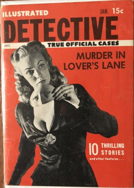 Illustrated Detective January 1956 magazine back issue Illustrated Detective magizine back copy 