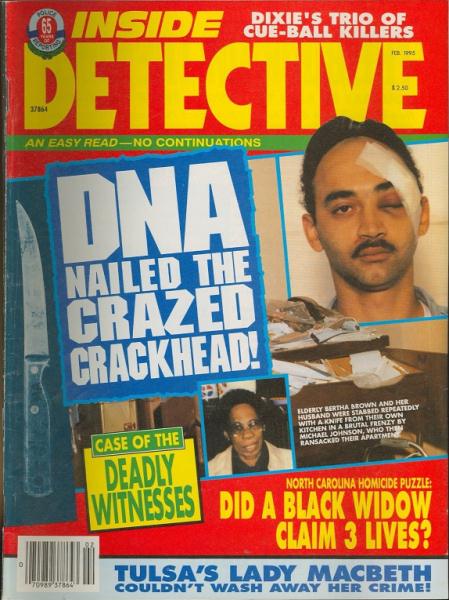 Inside Detective February 1995 magazine back issue Inside Detective magizine back copy 