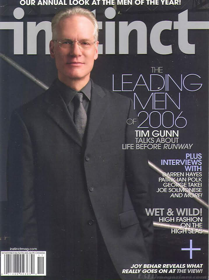 Instinct November 2006 magazine back issue Instinct magizine back copy 