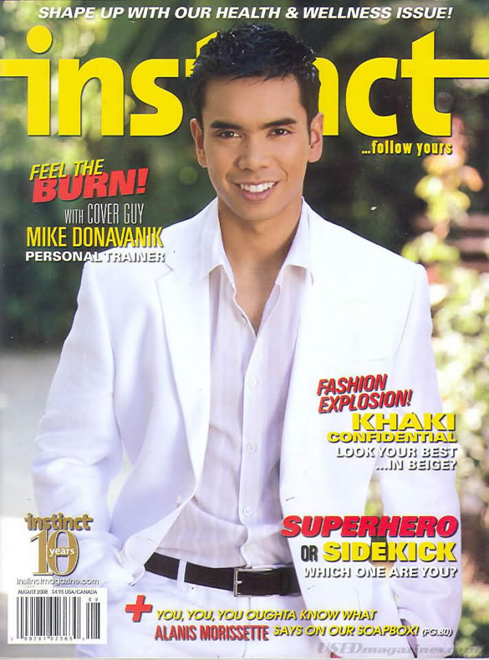 Instinct August 2008 magazine back issue Instinct magizine back copy 