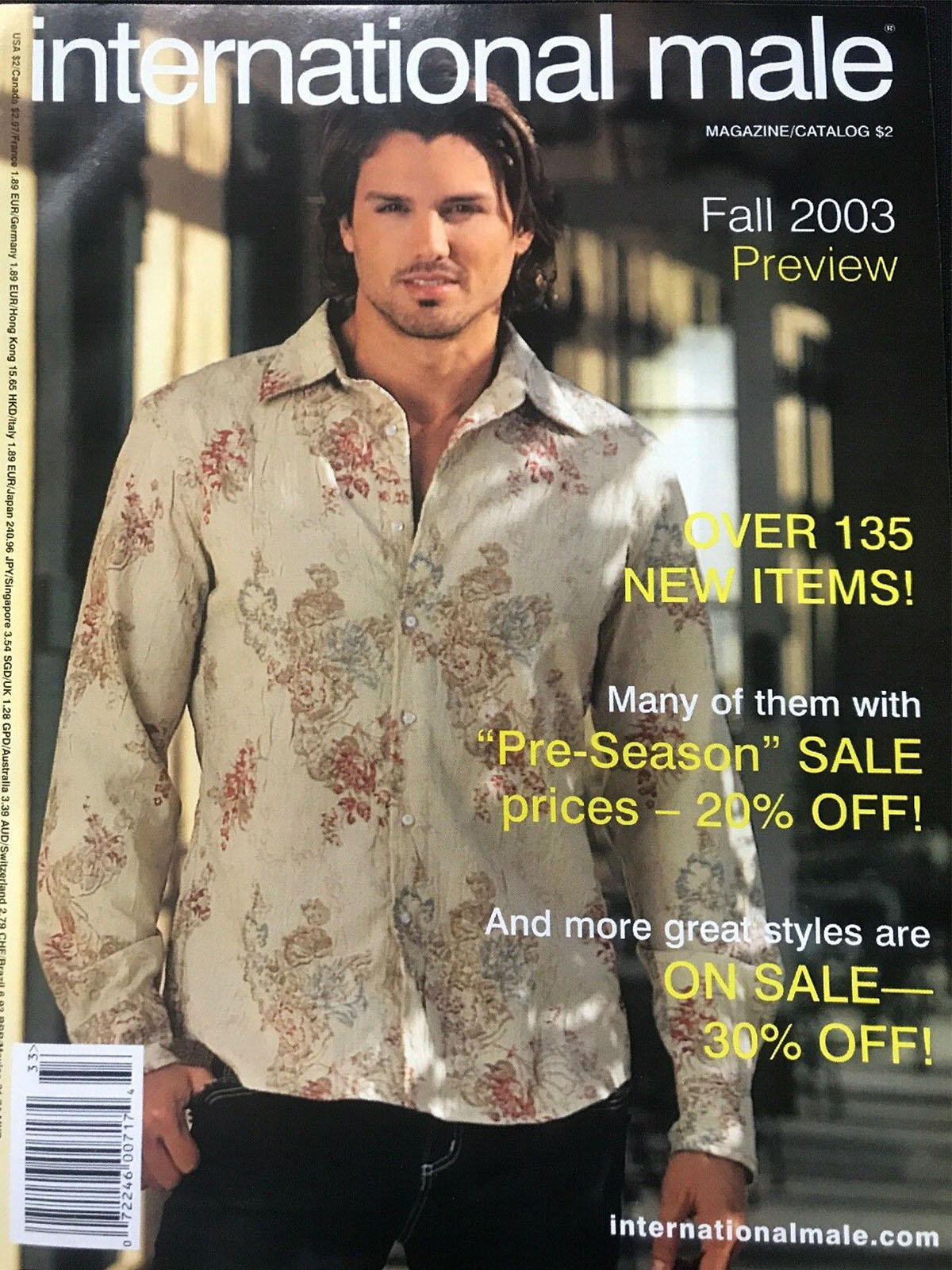International Male Fall 2003 magazine back issue International Male magizine back copy 