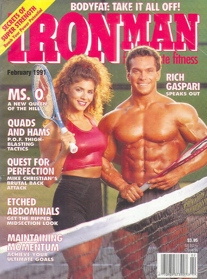 Ironman February 1991 magazine back issue Ironman magizine back copy Ironman February 1991 American magazine Back Issue about bodybuilding, weightlifting, and powerlifting. Published by Iron Man Publishing. Covergirl Rich Gaspari.