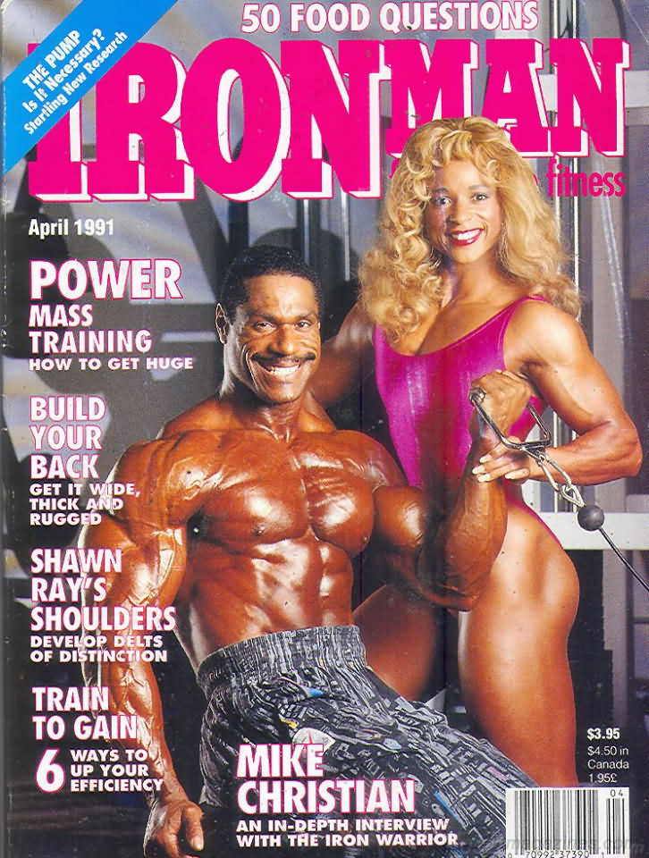 Ironman April 1991 magazine back issue Ironman magizine back copy Ironman April 1991 American magazine Back Issue about bodybuilding, weightlifting, and powerlifting. Published by Iron Man Publishing. Covergirl Mike Christian.