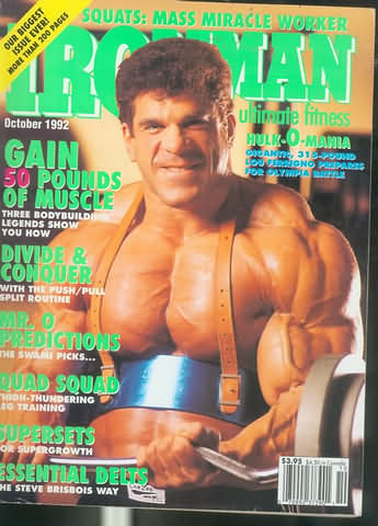 Ironman October 1992 magazine back issue Ironman magizine back copy Ironman October 1992 American magazine Back Issue about bodybuilding, weightlifting, and powerlifting. Published by Iron Man Publishing. Gain 50 Pounds Of Muscle Three  Bodybuilding Legends Show You How.