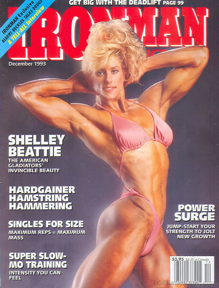Ironman December 1993 magazine back issue Ironman magizine back copy Ironman December 1993 American magazine Back Issue about bodybuilding, weightlifting, and powerlifting. Published by Iron Man Publishing. Covergirl Shelley Beattie.