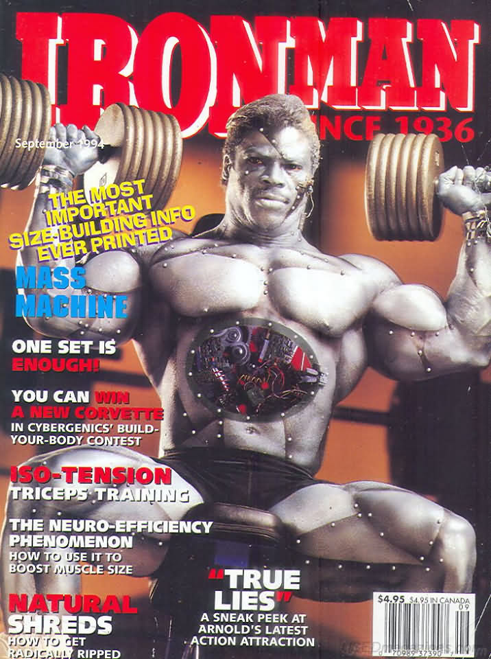 Ironman September 1994 magazine back issue Ironman magizine back copy Ironman September 1994 American magazine Back Issue about bodybuilding, weightlifting, and powerlifting. Published by Iron Man Publishing. The Most Important Size-Building Info Ever Printed.