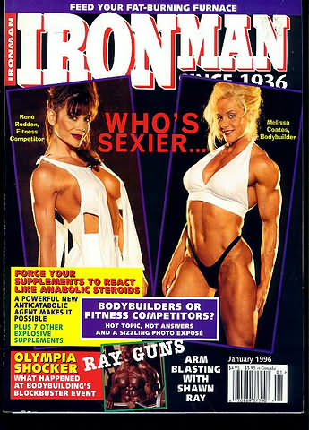 Ironman January 1996 magazine back issue Ironman magizine back copy Ironman January 1996 American magazine Back Issue about bodybuilding, weightlifting, and powerlifting. Published by Iron Man Publishing. Feed Your Fat-Burning Furnace.