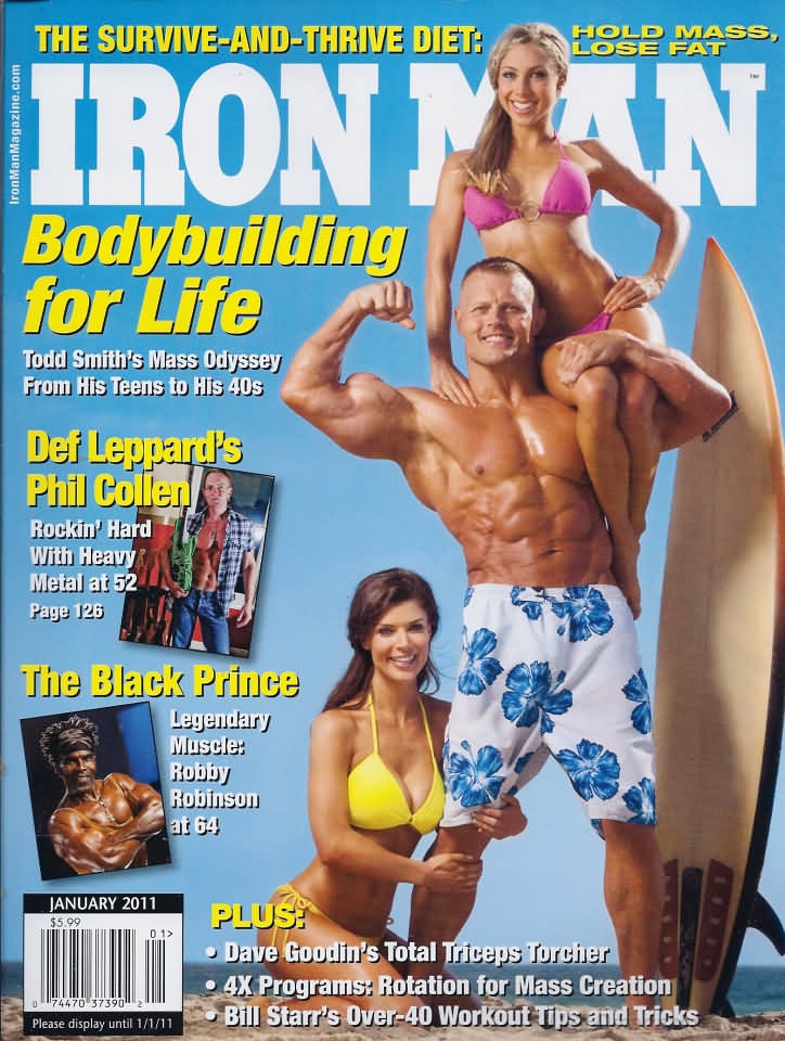 Ironman January 2011 magazine back issue Ironman magizine back copy Ironman January 2011 American magazine Back Issue about bodybuilding, weightlifting, and powerlifting. Published by Iron Man Publishing. The Survive-And-Thrive Diet: Hold Mass, Lose Fat.