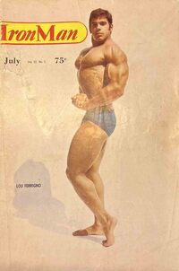 Lou Ferrigno magazine cover appearance Ironman July 1973