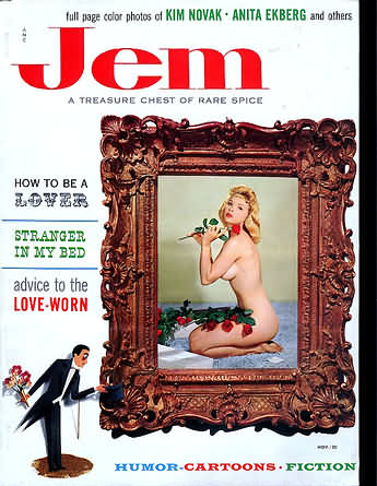 Jem November 1956 magazine back issue Jem magizine back copy Jem November 1956 Vintage Adult Mens Magazine Back Issue Featuring Pin-Up Girls Published by Joe Weider. How To Be A Lover.