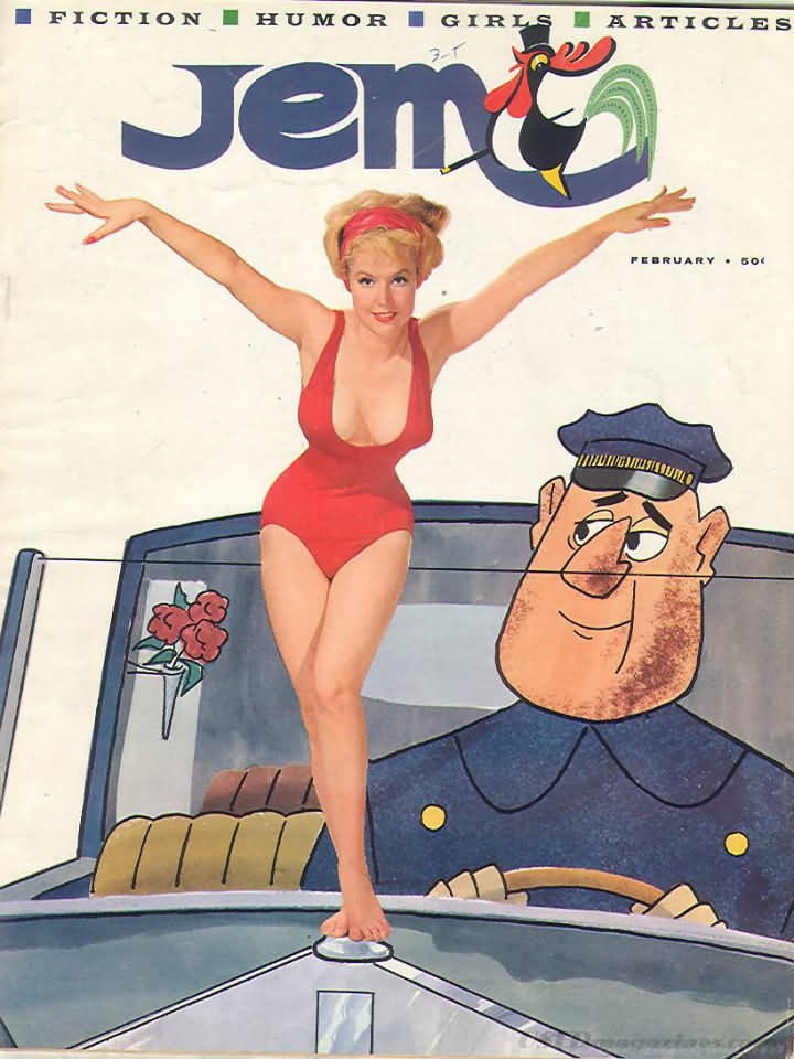 Jem February 1960 magazine back issue Jem magizine back copy Jem February 1960 Vintage Adult Mens Magazine Back Issue Featuring Pin-Up Girls Published by Joe Weider. Fiction Humor.