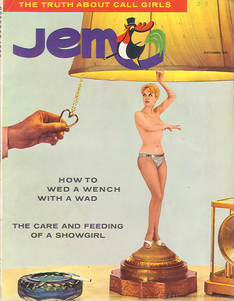Jem October 1960 magazine back issue Jem magizine back copy Jem October 1960 Vintage Adult Mens Magazine Back Issue Featuring Pin-Up Girls Published by Joe Weider. How To Wed A Wench With A Wad.