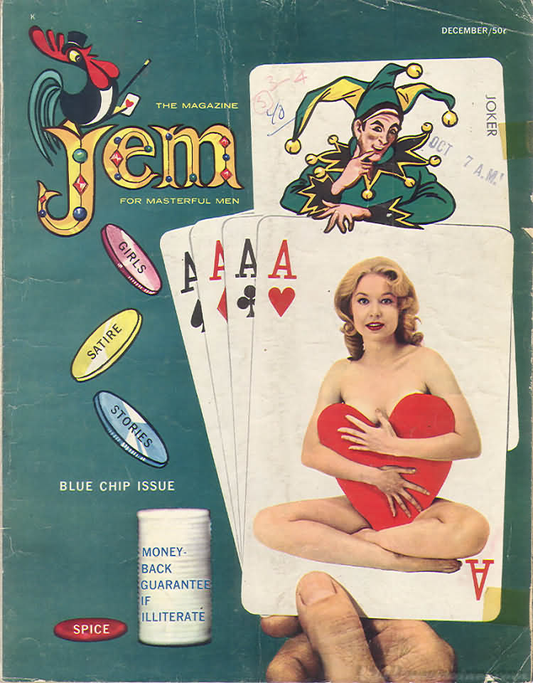Jem December 1960 magazine back issue Jem magizine back copy Jem December 1960 Vintage Adult Mens Magazine Back Issue Featuring Pin-Up Girls Published by Joe Weider. Girls Satire Stories.