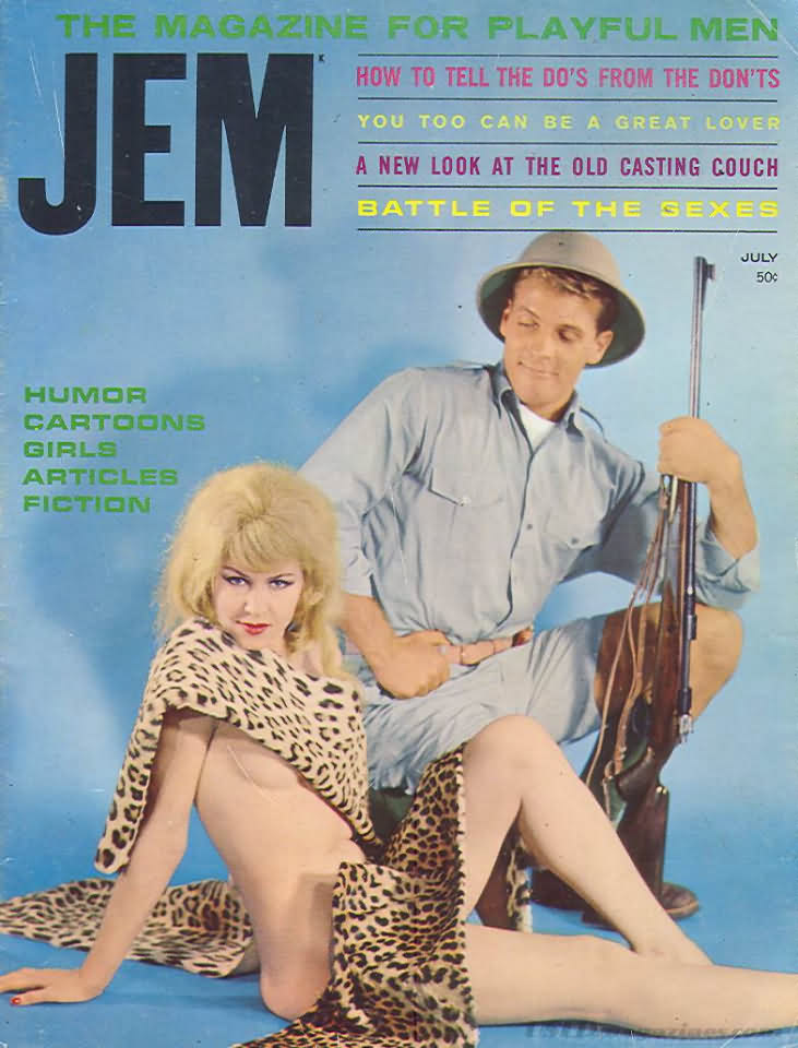 Jem July 1963 magazine back issue Jem magizine back copy Jem July 1963 Vintage Adult Mens Magazine Back Issue Featuring Pin-Up Girls Published by Joe Weider. How To Tell The Do's From The Don'ts.