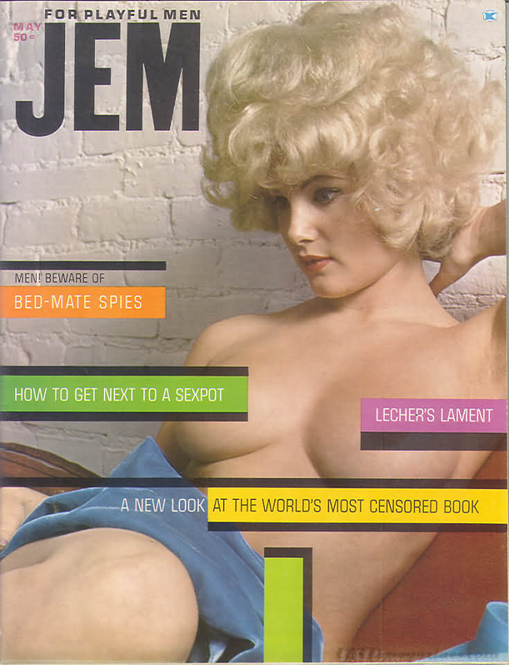 Jem May 1965 magazine back issue Jem magizine back copy Jem May 1965 Vintage Adult Mens Magazine Back Issue Featuring Pin-Up Girls Published by Joe Weider. Men! Beware Of Bed-Mate Spies.