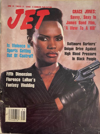 Grace Jones magazine cover appearance Jet June 24, 1985