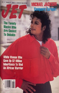 Michael Jackson magazine cover appearance Jet August 8, 1988