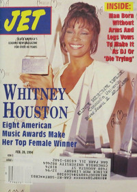 Whitney Houston magazine cover appearance Jet February 28, 1994