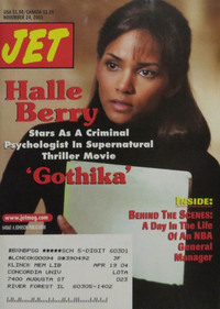 Halle Berry magazine cover appearance Jet November 24, 2003