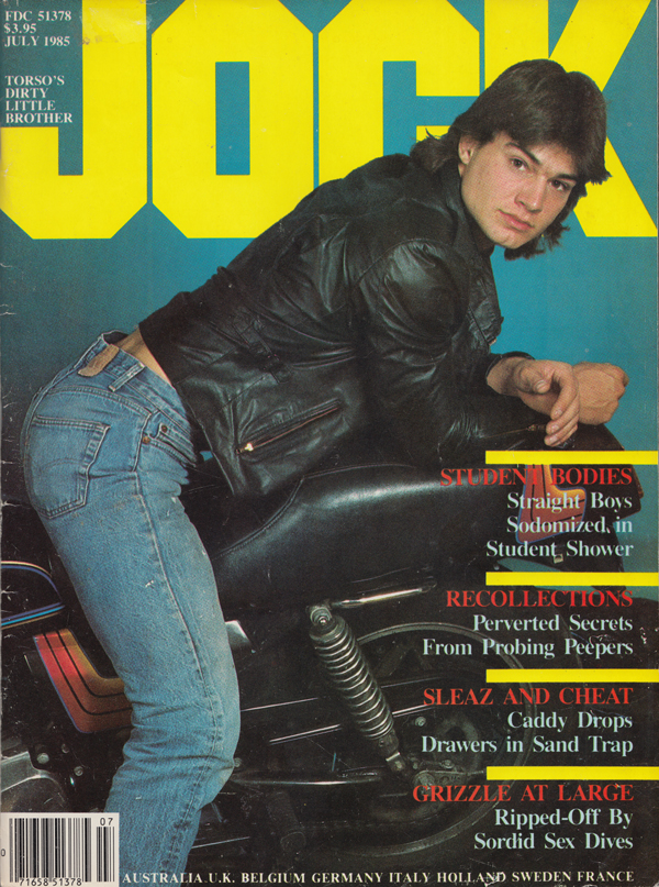 Jock July 1985 magazine back issue Jock magizine back copy student bodies straight boy sodomized in student shower perverted secrets from probing peepers sleaz