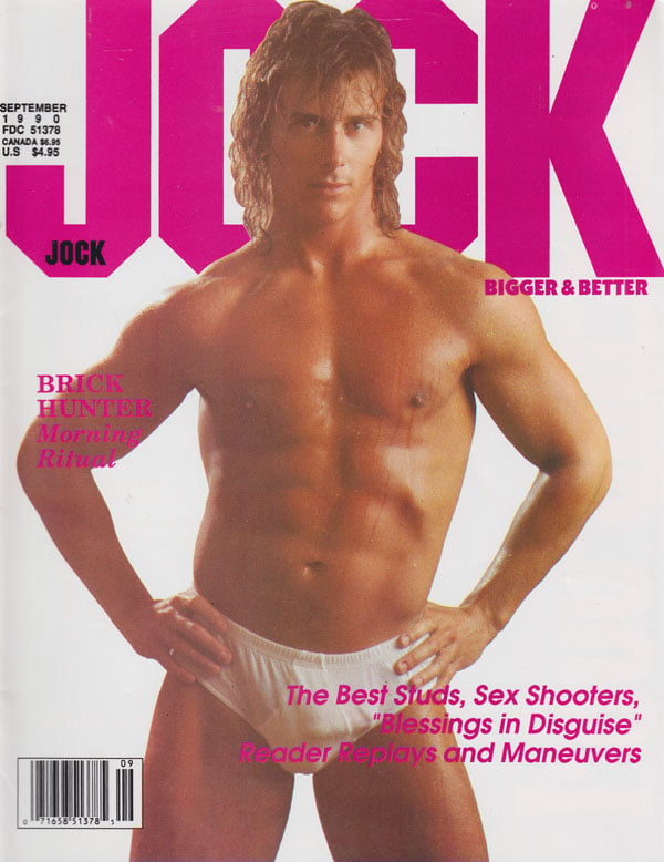 Jock September 1990 magazine back issue Jock magizine back copy jock magazine back issues 1990 brick hunter big stron coverman explicit erotic spreads huge cocks mu