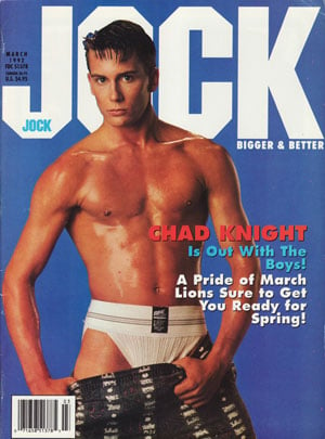 Jock March 1992 magazine back issue Jock magizine back copy chad knight is out with the boys pride march lions sure to get you ready for spring jock sanny shore
