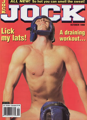 Jock October 1998 magazine back issue Jock magizine back copy lick my lats a draining workout so new you can smell the sweat charlie and miguel justin gino colber