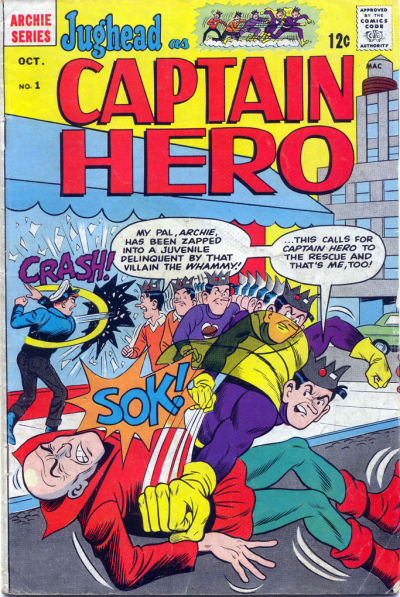 Jughead as Captain Hero Comic Book Back Issues of Superheroes by A1Comix