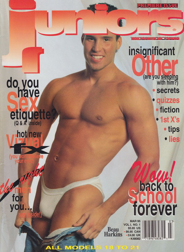 Juniors March 1995 magazine back issue Juniors magizine back copy juniors magazine back issues 1995 premiere issue hot nude studs young men all naked explicit gay pi 