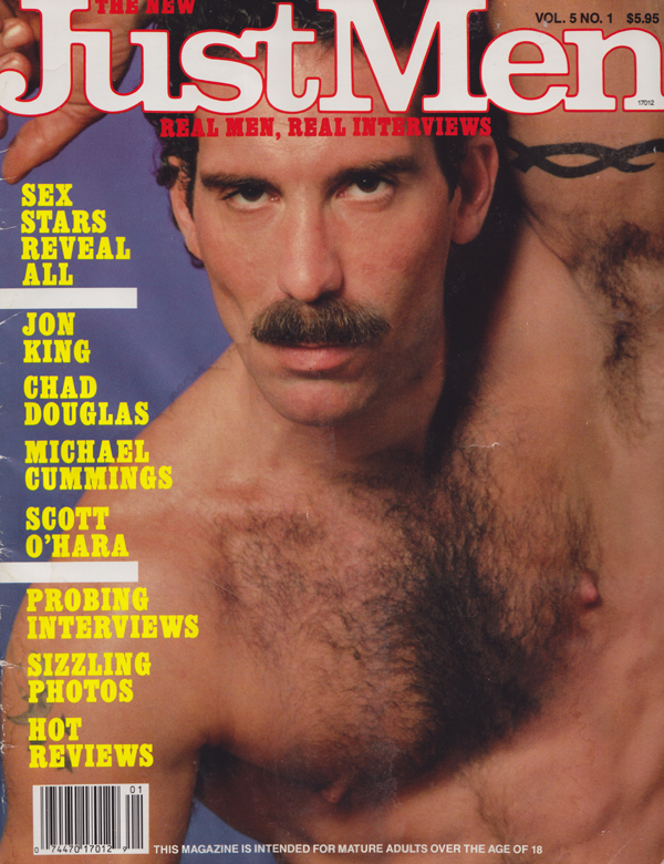 Just Men Vol. 5 # 1 magazine back issue Just Men magizine back copy sex stars reveal all, jon king, chad douglas, michael cummings, scott o'hara, probing interviews