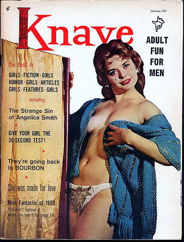 Knave January 1959 magazine back issue Knave USA magizine back copy 