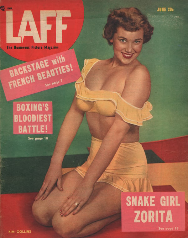 Laff June 1949 magazine back issue Laff magizine back copy Snake Girl Zorita,Boxing Bloodiest Battle,Backstage With French Beauties,Cowboys are Sexy,CARTOON