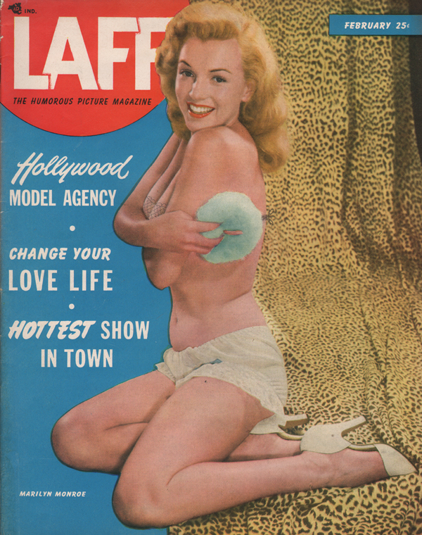 Laff February 1950 magazine back issue Laff magizine back copy early photo of marilyn munroe,Change Your Love Life,Hottest Show in Town,Hollywood Model Agency