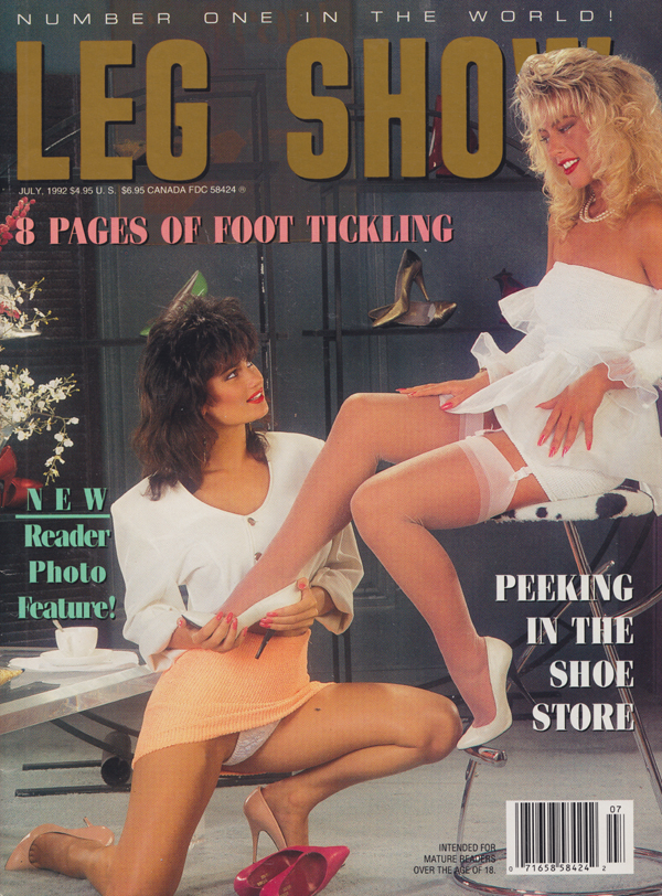 Leg Show July 1992 magazine back issue Leg Show magizine back copy Two Most Provocative Odors,Foot Tickling,Peeking in the Shoe Store,Student Teacher,Set Of Tuffets