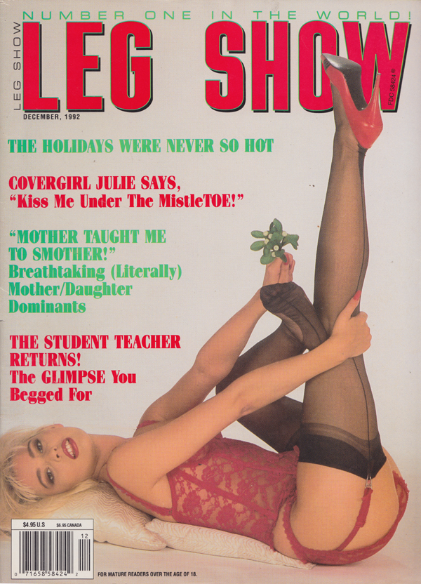 Leg Show December 1992 magazine back issue Leg Show magizine back copy Anal Avenger,Taught Me To Smother,Student Teacher,Hot Date,Fetching Feet,Young And Spoiled