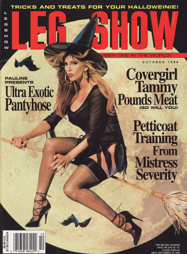 Leg Show October 1996 magazine back issue Leg Show magizine back copy ultra exotic pantyhose covergirl tammy pounds meet petticoat training mistress severity leg show tri