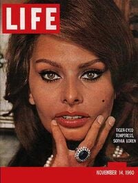 Sophia Loren magazine cover appearance Life November 14, 1960