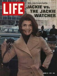 Jacqueline Onassis magazine cover appearance Life March 31, 1972