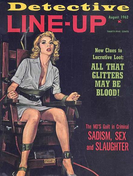 Line-Up Detective August 1962 magazine back issue Line-Up Detective magizine back copy 