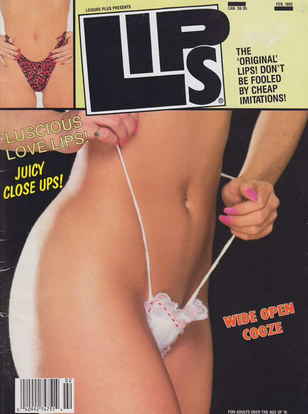 Lips February 1992 magazine back issue Lips magizine back copy lips xxx magazine 1992 back issues luscious wet pussy shots upclose shaved slits wide open cooze exp