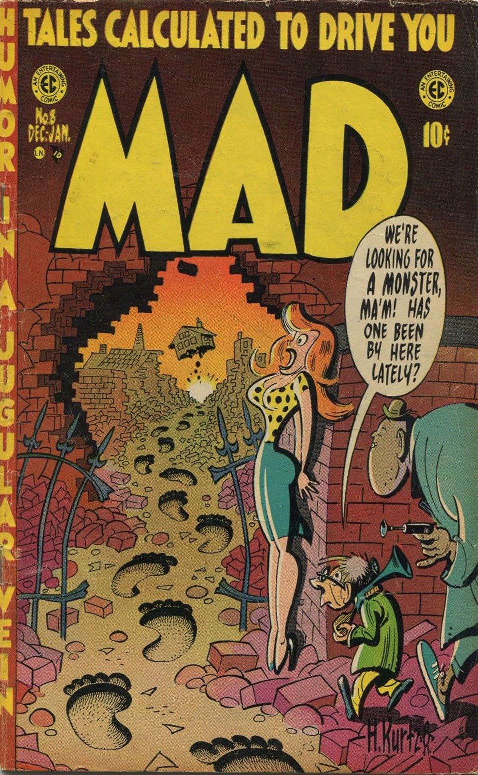 Mad # 8 magazine back issue Mad magizine back copy 