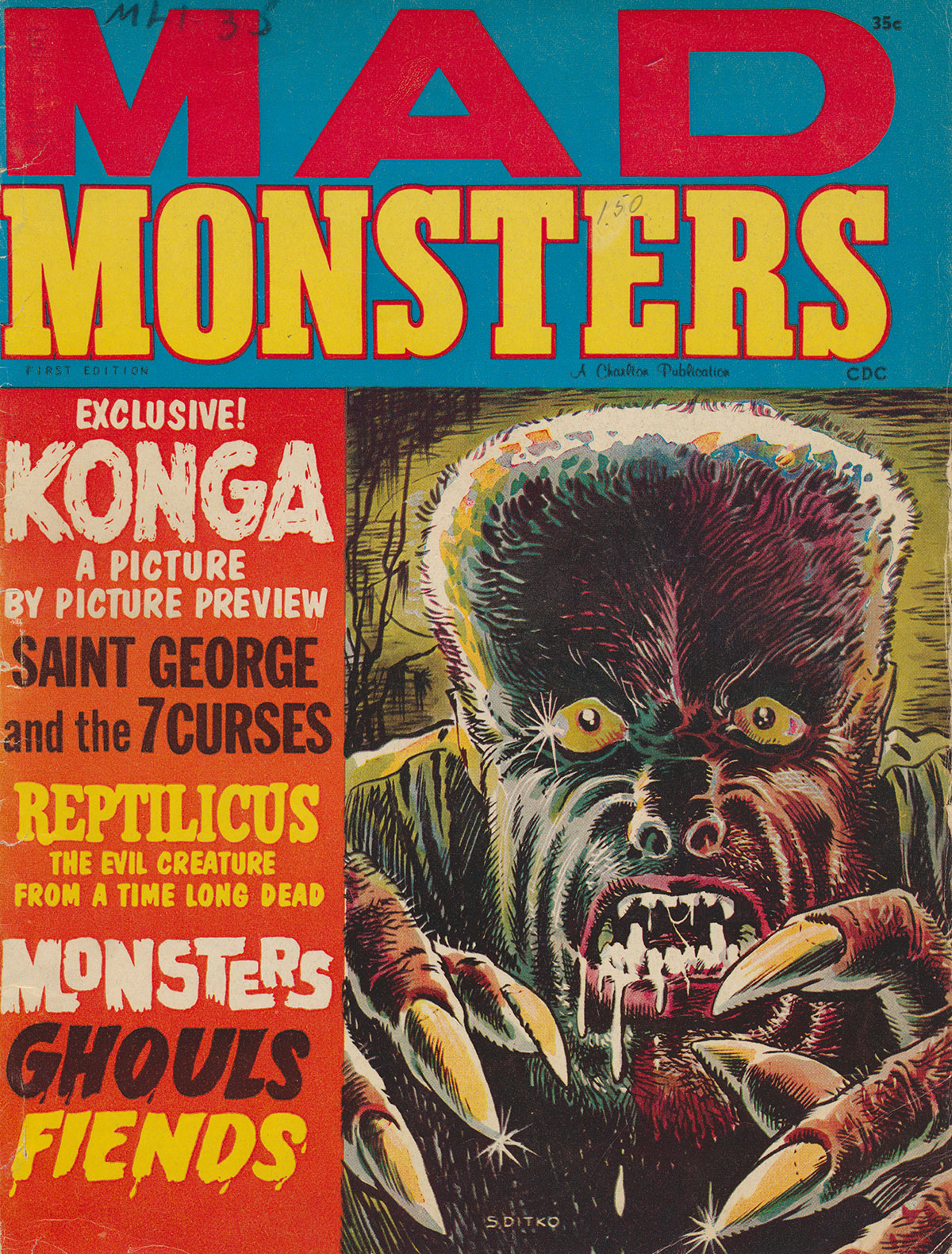 Mad Monsters # 1 magazine back issue Mad Monsters magizine back copy 