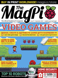 MagPi # 73, September 2018 Magazine Back Copies Magizines Mags